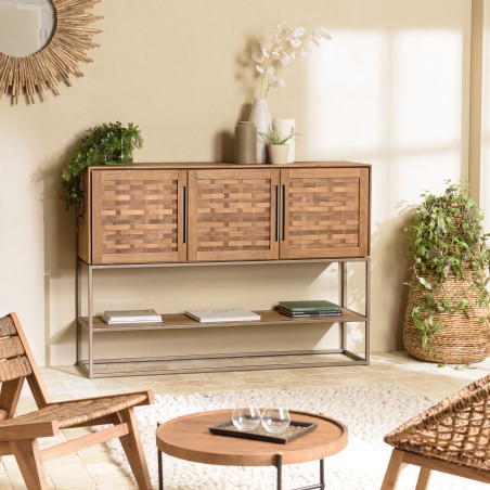 SIXTINE Recycled Teak Wood Sideboard - 3 Doors