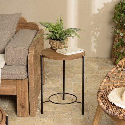 Table d'appoint ronde SIXTINE en métal noir