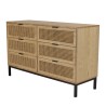 MARCEAU Chest of Drawers with 6 Drawers - Natural Cane Finish