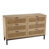 MARCEAU Chest of Drawers with 6 Drawers - Natural Cane Finish