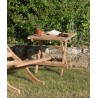 Table pique-nique jardin carrée teck 50x50cm