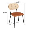 AGATHE Set of 2 Black Metal Chairs with Amber Orange Velvet Seats