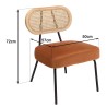 AGATHE Black Metal Armchair with Amber Orange Velvet Seat