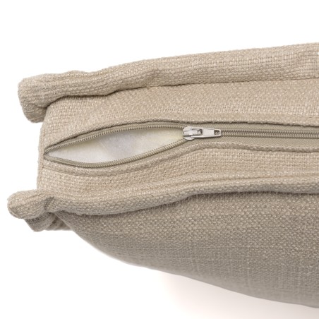 AGATHE Beige Upholstered Footstool 100x100cm - Comfortable Seating