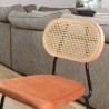 AGATHE Set of 2 Black Metal Chairs with Amber Orange Velvet Seats