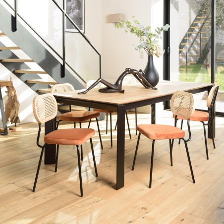 Lot de 2 chaises AGATHE en métal noir