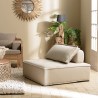 AGATHE Beige Upholstered Footstool 100x100cm - Comfortable Seating