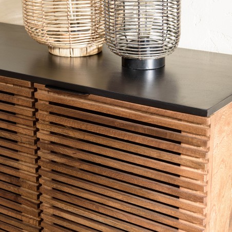 ALIX Mango Wood Sideboard with 4 Open Doors