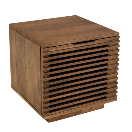 ALIX Mango Wood Bedside Table with 1 Open Door - Natural Hues
