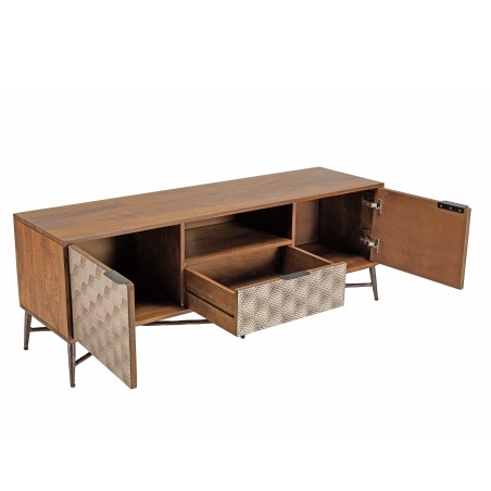ALIX TV Stand - Mango Wood with Ethnic Patterns