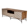 ALIX TV Stand - Mango Wood with Ethnic Patterns