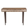 Console en bois de manguier ALIX - 2 tiroirs motifs ethniques dorés