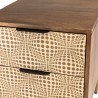 ALIX Mango Wood Bedside Table with 2 Drawers - Ethnic Patterns