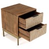 ALIX Mango Wood Bedside Table with 2 Drawers - Ethnic Patterns