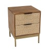 ALIX Mango Wood Bedside Table with 2 Drawers - Ethnic Patterns