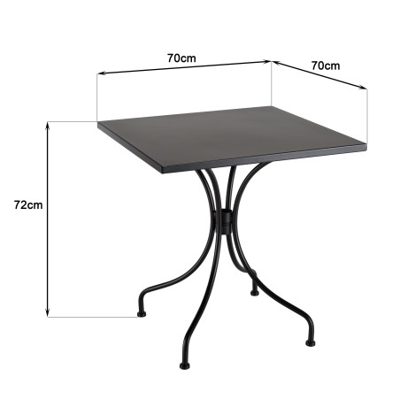 Table de jardin carrée VIANNEY 70x70cm