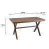Table de jardin VIANNEY 4 personnes 140x80cm