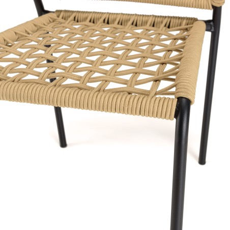 Lot de 2 chaises de jardin VIANNEY en cordage tressé beige