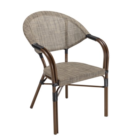 VIANNEY - Set of 2 Taupe Steel Bistro Garden Chairs