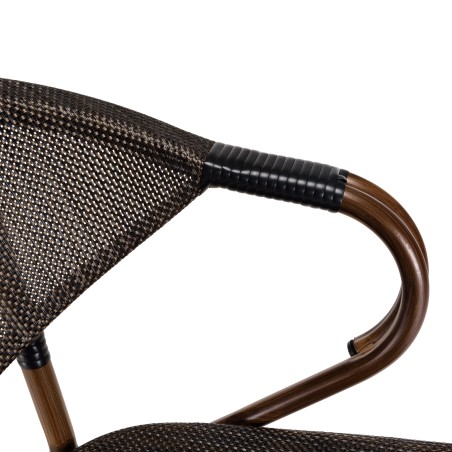 VIANNEY Set of 2 Brown Steel Bistro Garden Chairs
