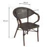 VIANNEY Set of 2 Brown Steel Bistro Garden Chairs