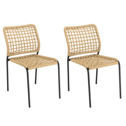 Lot de 2 chaises de jardin VIANNEY en cordage tressé beige