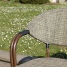 Lot 2 chaises jardin bistrot acier textilène taupe