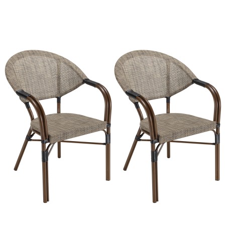 Salon de jardin VIANNEY en acier - 2 personnes - 70x70cm