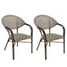 Salon de jardin VIANNEY en acier - 2 personnes - 70x70cm