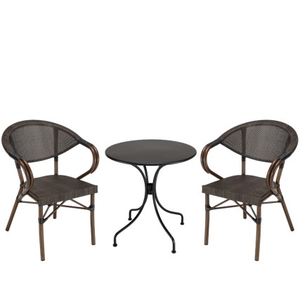 VIANNEY 2-Person Steel Garden Set - Trendy Outdoor Furniture