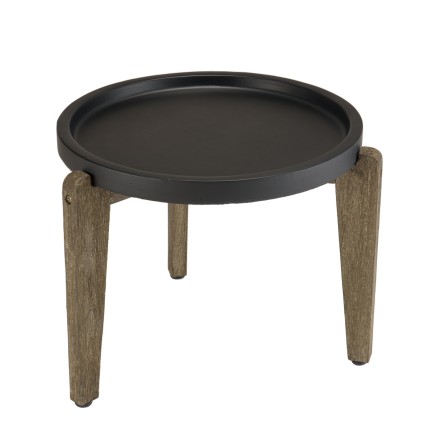 Table d’appoint HECTOR 55x52cm béton noir acacia