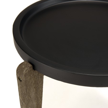 Table d’appoint HECTOR 55x52cm béton noir acacia