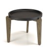 HECTOR Side Table 55x52cm - Black Concrete Top with Acacia Legs