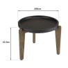 HECTOR Side Table 55x52cm - Black Concrete Top with Acacia Legs