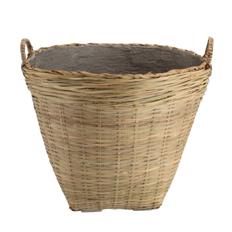 HECTOR Round Flower Pot 60x60cm Natural Bamboo with Handles