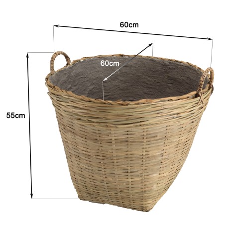 Pot de fleur rond en bambou naturel HECTOR 60x60cm