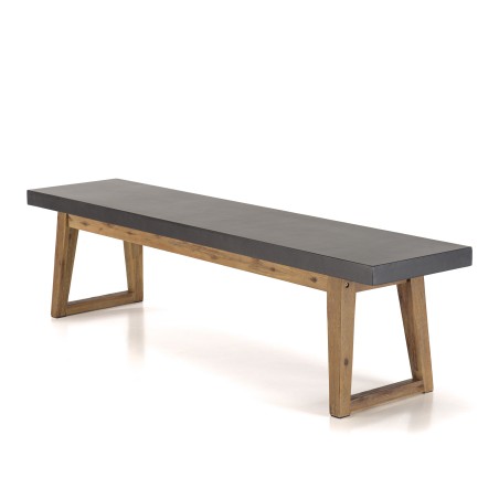 HECTOR Houston Garden Furniture - Concrete-Look Resin and Acacia - 4/6 People