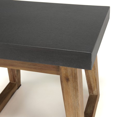 HECTOR - Rectangular Side Table 50x40cm Dark Concrete Effect