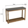 HECTOR Rectangular Console Table PM Double Shelf Dark Concrete Effect and Acacia