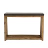 HECTOR Rectangular Console Table PM Double Shelf Dark Concrete Effect and Acacia