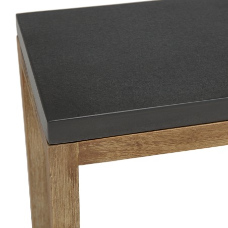 HECTOR Rectangular Console Table PM Double Shelf Dark Concrete Effect and Acacia