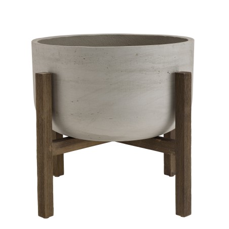 Pot de fleur HECTOR en béton et acacia