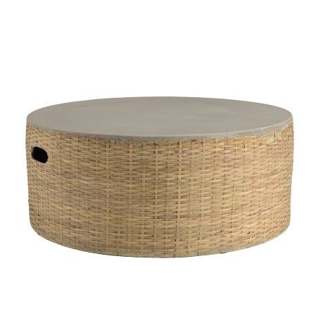 HECTOR Round Coffee Table - Natural Bamboo Base