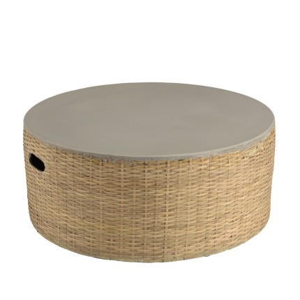HECTOR Round Coffee Table - Natural Bamboo Base