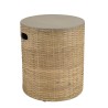 HECTOR Round Side Table with Concrete Top and Bamboo Base