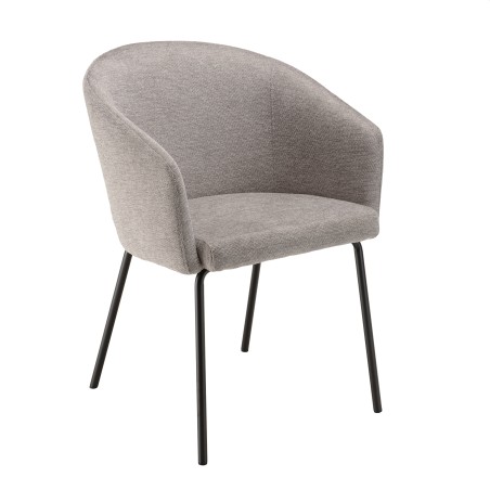 Lot de 2 chaises ULYSSE tissu gris clair