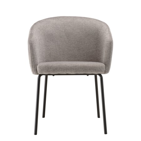 Lot de 2 chaises ULYSSE tissu gris clair