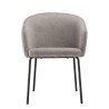 ULYSSE Set of 2 Chairs in Light Grey Fabric with Black Steel Legs