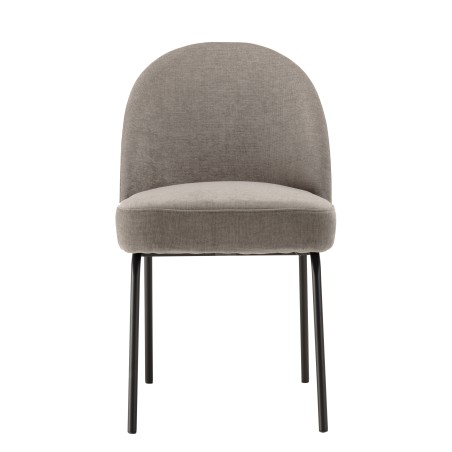 ULYSSE Set of 2 Chairs - Linen-Coloured Fabric with Black Steel Legs