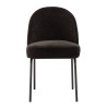 ULYSSE Set of 2 Chairs - Black Fabric & Steel Legs